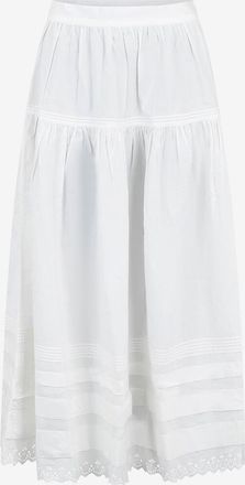 D&ocirc;en Bestickter ausgestellter Popeline-Midirock Sebastiane