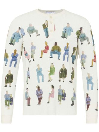 J.W.Anderson waffle cotton sweater - men - Cotton - M - White