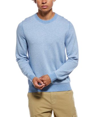 Vince White Multi Birdseye Wool-Blend Crewneck Sweatshirt