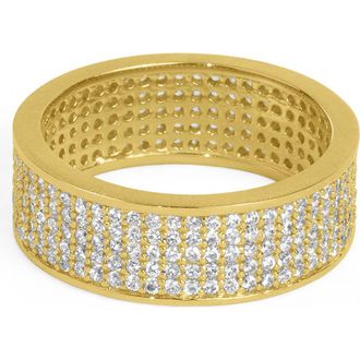 Dean Davidson Petit Pav&eacute; Thick Stacking Ring in White Topaz/Gold at Nordstrom, Size 7