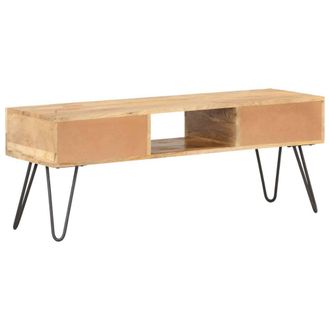 Berkfield Home TV Cabinet 120x35x45 cm Solid Mango Wood in Brown | Size: 120 x 35 x 45 cm