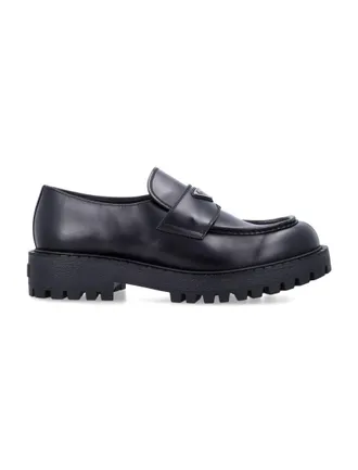 Prada Black Logo Loafers