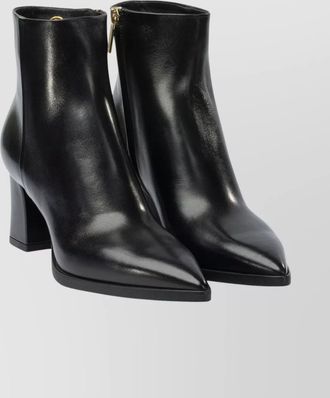 Santoni ankle boots with pointed toe and block heel