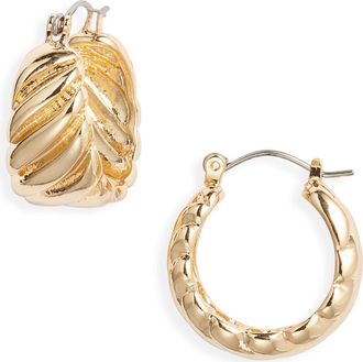 Nordstrom Fluted Tapered Hoop Earrings in Gold at Nordstrom