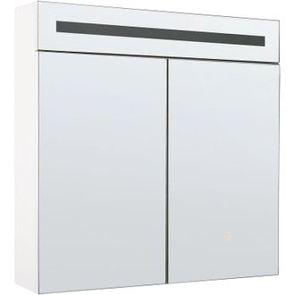 Beliani Beliani - Modern Minimalist Wall Mirror Cabinet with led Storage Cupboard White Jaramillo