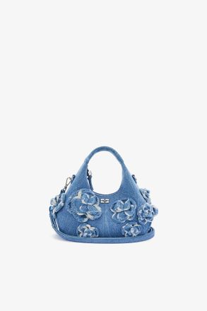 Ganni Blue Mini Hobo Bag in Denim