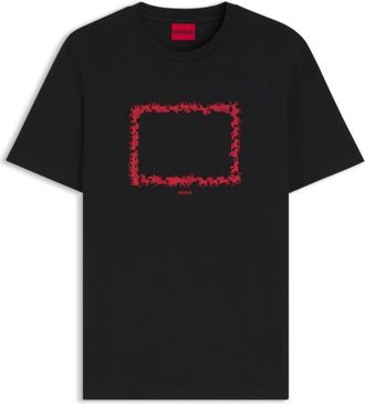 HUGO BOSS Cotton-jersey T-shirt with printed artwork