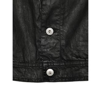 Rick Owens Cropped Cotton with Tie Detail Jacket - Black