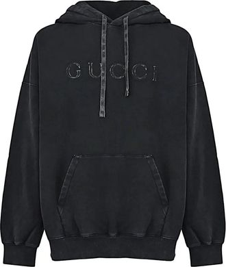 Gucci Felpa - Heren - Hoodies - Zwart - M - Katoen - Hoodies & sweatvesten