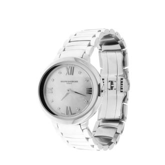 Baume & Mercier Dames Stalen Quartz Horloge- Ronde Vorm- 30mm - Dames - Horloges - Grijs - ONE Size - Accessoires