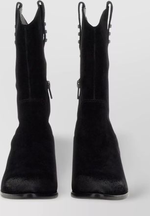 Ash almond toe studded suede boots