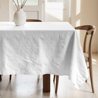 Muare Home Mantel antimanchas 100% algod&oacute;n blanco 400x155 cm