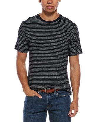 Vince Stripe Loose Knit Crewneck T-Shirt