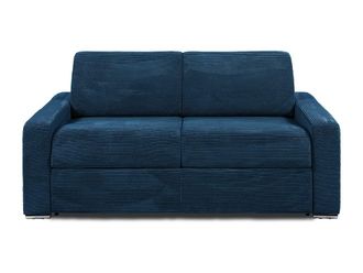 VENTE-UNIQUE.COM Sof&aacute; cama terciopelo 3 plazas azul 194x223cm