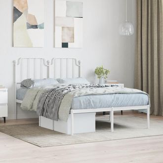 vidaXL Vidaxl - Estructura Cama Sin Colch&oacute;n Con Cabecero Metal Blanco 120x200cm