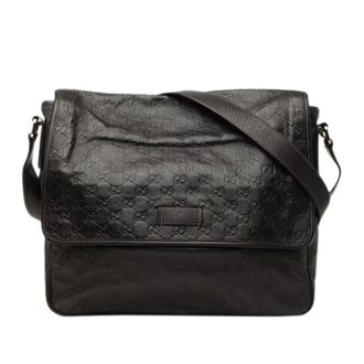 Gucci Pre-owned Messenger Bag - Dames - Pre-owned - Bruin - Maat: ONE Size Leer