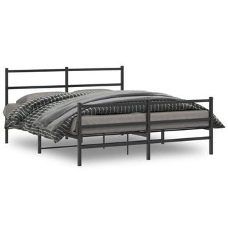 Berkfield Home Metal Bed Frame with Headboard & Footboard Black 160x200 cm