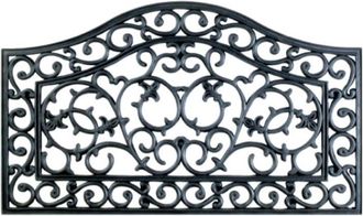 Imports Decor Country Gate Wrought Iron Rubber Door Mat, Non-Slip Indoor Outdoor Entryway Mat, Natural & Recycled Rubber, Durable & Moisture Resistant