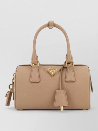 Prada leather shoulder bag structured shape top handles