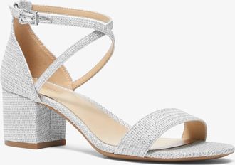 Michael Kors Serena Flex Glitter Chain-Mesh Sandal