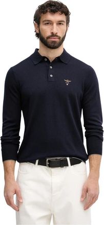 Aeronautica Round-neck Truien - Heren - Ronde hals truien - Blauw - XL - Wol - Truien & Vesten