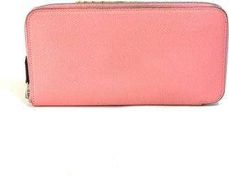 Hermès Silkin Pink Epsom Leather Long Wallet (Bi-Fold) (Pre-Owned)