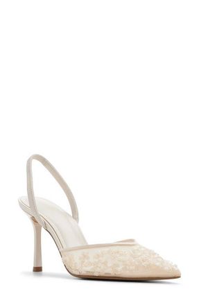 Aldo Carollina Slingback Pointed Toe Pump in Cream at Nordstrom, Size 8.5