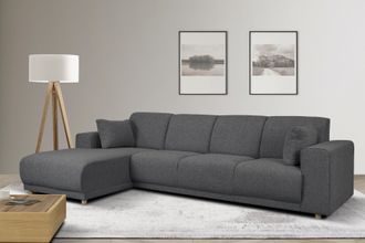 HOME AFFAIRE Ecksofa »LEMPS wahlweise Recamiere links oder rechts L-Form« incl. Zierkissen, Stellmasse 297x162 cm