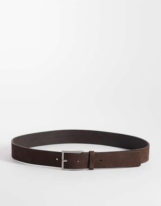 HUGO BOSS HUGO Red - Cintura marrone con fibbia con logo