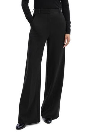 Theory High Waist Double Knit Wide Leg Pants in Blk at Nordstrom Rack, Size 0