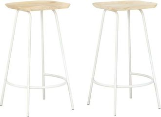vidaXL Bar Stools 2 pcs Solid Mango Wood vidaXL