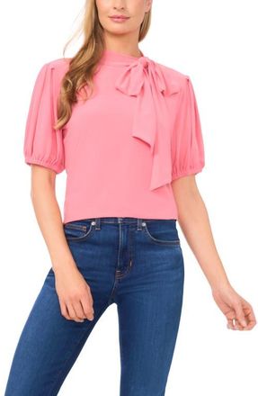 CeCe by Cynthia Steffe Tie Neck Knit Top in Confetti Pink at Nordstrom, Size Medium
