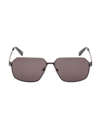 Guess Mens Guess Smoke Lens Matte Gunmetal Silver Framed Sunglasses - Size: ONE size