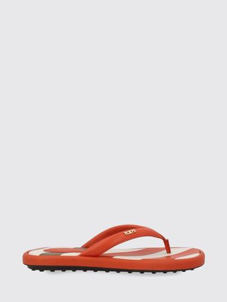 Tod's Leather Thong Sandals with Metal Logo and Iconic Gommini