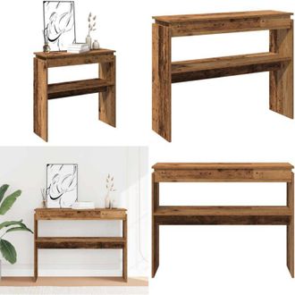 vidaXL Tavolino Consolle Legno Antico 102x30x80 cm in Truciolato - Tavolo da ingresso - Tavolo da soggiorno