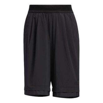 adidas (WMNS) adidas Casual Drawstring Waist Solid Color Sports Shorts Asia Sizing Black HE9962