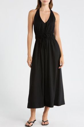 Paige Alysha Halter Midi Dress in Black at Nordstrom, Size Xx-Small
