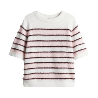 OPUS Pimota Stripe Pullover - Dames - Truien - Roze - Maat: M Wol