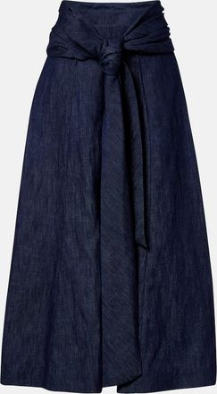 Gabriela Hearst Zivan cotton and linen denim midi skirt