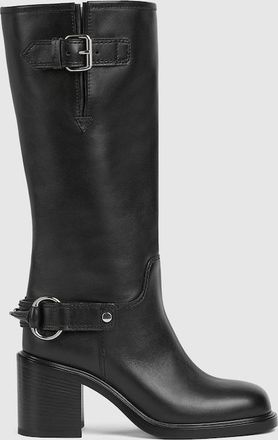 Gucci Womens Mid-heel Boot, Black, Leather