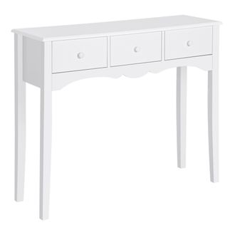 OEM Mesa Consola De Madera Mueble Recibidor De Entrada Con 3 Cajones Para Sal&oacute;n Pasillo Carga 45 Kg 100x32x85 Cm Blanco