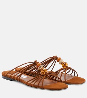 Jimmy Choo London Lova beaded suede sandals
