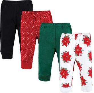 Hudson Baby 4Pk Essential Pants Set in Poinsettia at Nordstrom, Size 18-24M