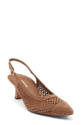 Paul Green Derby Slingback Pump in Nut Suede at Nordstrom, Size 10.5Us