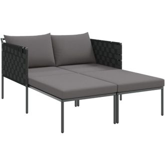 vidaXL Tumbona Con Coj&iacute;n 2-persona Antracita 115 X 153 X 69.5cm Acero Vidaxl