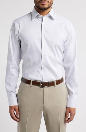 Nordstrom Trim Fit Check Premium Performance Dress Shirt in Purple Ghost Grid at Nordstrom Rack, Size 16.5 - 34/35