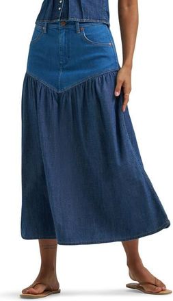 Wrangler Western Tiered Midi Skirt in Lone Rider at Nordstrom, Size X-Large