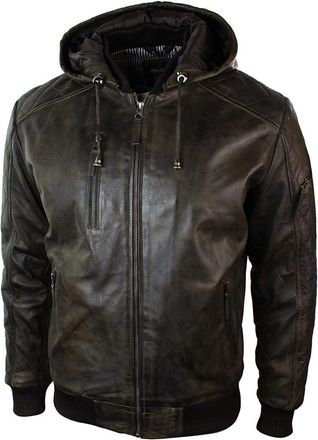 TruClothing Removable Hood Quilted Bomber Jacket