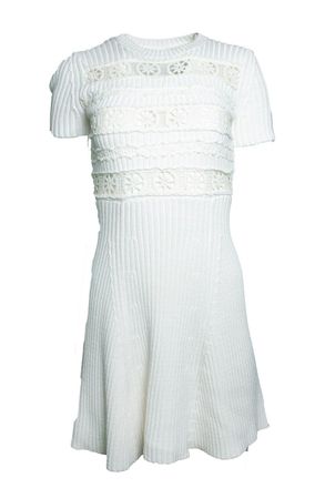 Manoush Manoush, crochet and knitted dress in white