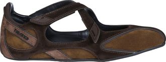 The Attico Floor01 Cut-Out Brown Textured Leather Flats
